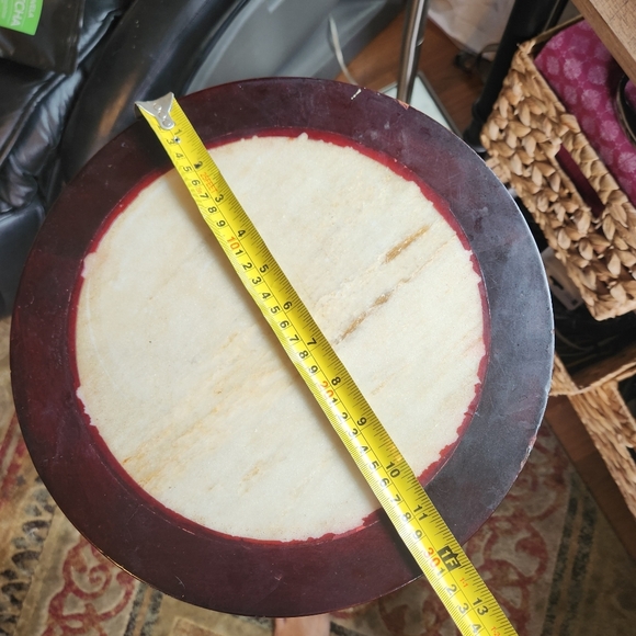 Vintage Rosewood Carved Marble Top 33" Plant Stand Planter Dark Wood Cherry 50s - Picture 11 of 12